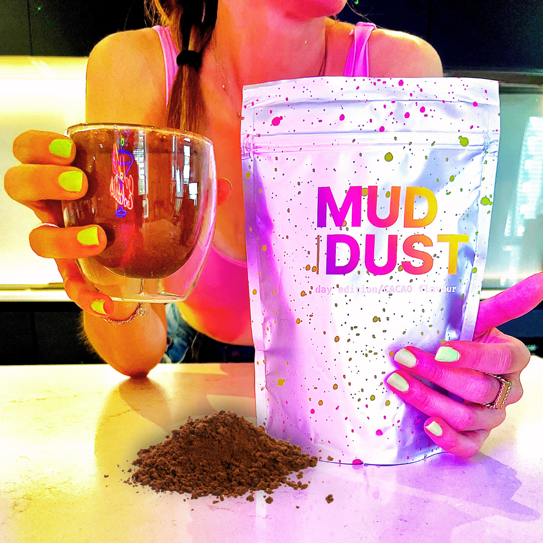 Mud Dust - 4 in 1 Mushroom, Adaptogen Blend. Lions Mane - Chaga - Cordyceps - Reishi, 30 Serving: Cacao Flavour